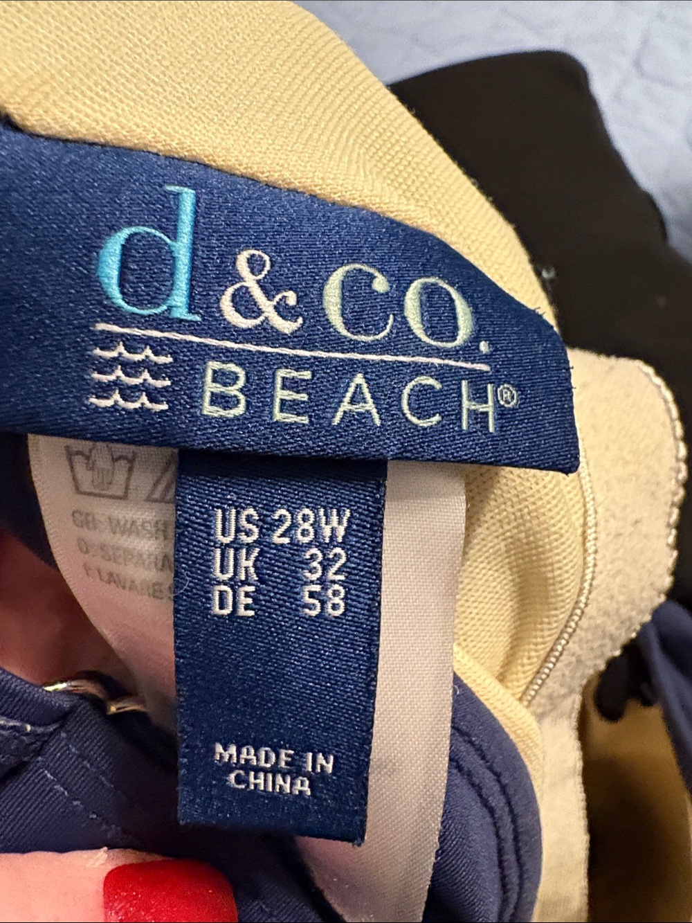 Denim&Co Navy Surplice One-Piece swim dress size 28W - Picture 2 of 11